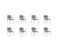 Bizzotto Set 8 sedie jable con braccioli impilabili verde Set 8 sedie Jable con braccioli impilabili verde