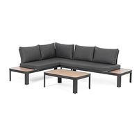 BIZZOTTO SET3 SALOTTO ANGOLARE CON CUSCINI NARELLE ANTRACITE GIARDINO ESTERNO YK13