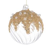 Bizzotto Sfera di Natale Beautify D 100 Mm Vetro Trasparente Oro