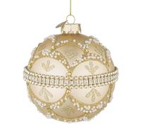 Bizzotto Sfera di Natale Beloved D 100 Mm Vetro Champagne con Brillanti e Perle