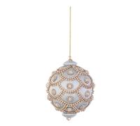 Bizzotto Sfera di Natale Crystal D 100 Mm con Perle Azzurro Polvere