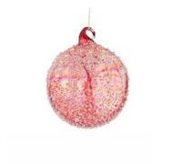 Bizzotto Sfera di Natale Wink D 80 Mm Vetro Rosso