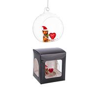 BIZZOTTO Sfera Pallina Albero di Natale Aperta in Vetro Teddy Cuore 8cm
