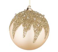 BIZZOTTO Sfera Pallina di Natale Imperial Champagne 15cm Vetro