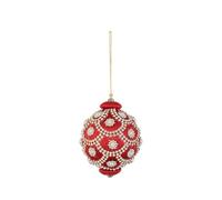 Bizzotto Sfera Pallina per Albero di Natale Crystal 8cm Rosso con Brillanti