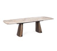 Bizzotto Tavolo Allungabile Cile Patagonia 100 x 180 / 220 / 260 Cm H 76 Cm Vetro Acciaio