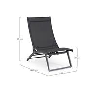 Bizzotto Taylor, poltrona lounge reclinabile grigio scuro/antracite Taylor, poltrona lounge reclinabile grigio scuro/antracite