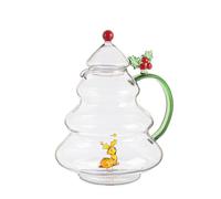 Bizzotto Teiera di Natale Lavish con Renna H 20,5 Cm D 14,5 Cm Vetro con Scatola Regalo