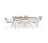 Bizzotto Ulises Vapor Set Tavolo da esterno 210x100 cm + 8 sedie