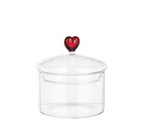 Bizzotto Vaso Biscotti di Natale Astrea con Cuore H 11 Cm D 10 Cm Vetro Trasparente