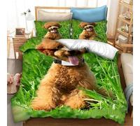 BJCJGGL Copripiumino Singolo Bambino 135x200 Barboncino Set di Biancheria da Letto con Cerniera Nascosta Microfibra de Morbido e Traspirante Set Copripiumini e 2 Federe 50x80 cm