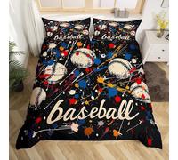 BJCJGGL Copripiumino Singolo Bambino 135x200 Baseball Set di Biancheria da Letto con Cerniera Nascosta Microfibra de Morbido e Traspirante Set Copripiumini e 2 Federe 50x80 cm
