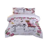 BJCJGGL Copripiumino Singolo Bambino 135x200 Cane Bianco Set di Biancheria da Letto con Cerniera Nascosta Microfibra de Morbido e Traspirante Set Copripiumini e 2 Federe 50x80 cm