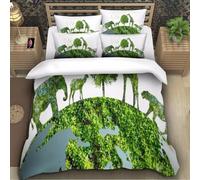 BJCJGGL Copripiumino una Piazza e Mezza 200x200 Adolescente Animali Della Giungla. Set Biancheria da Letto con Cerniera Nascosta Morbido Traspirante Microfibra Set Copripiumini e 2 Federe 50x80 cm