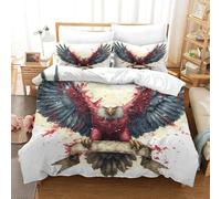 BJCJGGL Copripiumino una Piazza e Mezza 200x200 Adolescente Aquila Set di Biancheria da Letto con Cerniera Nascosta Morbido Traspirante Microfibra Set Copripiumini e 2 Federe 50x80 cm