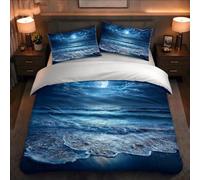 BJCJGGL Copripiumino una Piazza e Mezza 200x200 Adolescente Sull Oceano Set di Biancheria da Letto con Cerniera Nascosta Morbido Traspirante Microfibra Set Copripiumini e 2 Federe 50x80 cm