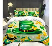 BJCJGGL Copripiumino una Piazza e Mezza 200x200 Adolescente Trifoglio Verde Set di Biancheria da Letto con Cerniera Nascosta Morbido Traspirante Microfibra Set Copripiumini e 2 Federe 50x80 cm