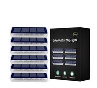 BJdfgE Lampada da gradino a LED solare Luci for scale esterno impermeabile IP68 con lente Illuminazione decorativa di design antifurto for terrazza giardino(4 Pack Blue)