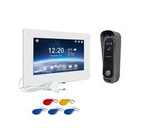 BJdfgE Sistema videocitofono wireless WiFi, campanello citofono 1080P, touch screen IPS da 7 pollici, sblocco carta d'identità, rilevamento del movimento(H-R6-P202BD-M503WA-B)