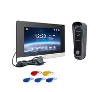 BJdfgE Sistema videocitofono wireless WiFi, campanello citofono 1080P, touch screen IPS da 7 pollici, sblocco carta d'identità, rilevamento del movimento(H-R6-P202BD-M503BA-B)