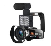 BJdfgE Videocamera digitale HDR 8K con visione notturna, webcam Wi-Fi da 48 MP, for streaming live(With MIC LED)