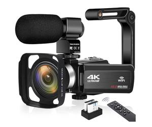 BJdfgE Videoregistratore digitale 4K ad alta definizione con microfono e touch screen for fotografia sportiva d'azione(D)