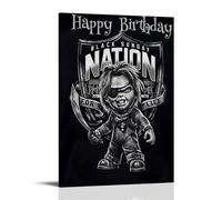 BJHIHSX Poster decorativo da parete in bianco e nero con il culto di Chucky, stampa artistica su tela, poster decorativo moderno per camera da letto, 20 x 30 cm