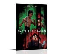BJHIHSX Poster decorativo da parete su tela con Bruce Lee e interprete del cinema, stampa moderna, per camera da letto, 50 x 75 cm