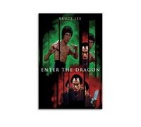 BJHIHSX Poster decorativo da parete su tela con Bruce Lee e interprete del cinema, stampa moderna, per camera da letto, 50 x 75 cm