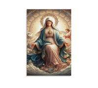 BJHIHSX Poster decorativo da parete su tela con immagine della Vergine Maria classica, stampa artistica moderna, per camera da letto, 50 x 75 cm
