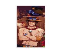 BJHIHSX Poster decorativo da parete su tela con immagine di Portgas D.ace, motivo fumetti, stampa moderna, per camera da letto, 50 x 75 cm