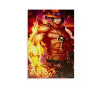 BJHIHSX Poster decorativo da parete su tela con immagine di Portgas D.ace, per fan dei fan dei cartoni animati, stampa moderna, poster decorativo per camera da letto, 50 x 75 cm