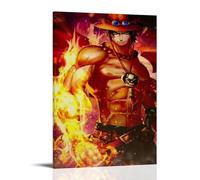 BJHIHSX Poster decorativo da parete su tela con immagine di Portgas D.ace, per fan dei fan dei cartoni animati, stampa moderna, poster decorativo per camera da letto, 50 x 75 cm