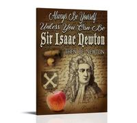 BJHIHSX Poster decorativo da parete su tela di Sir Isaac Newton e Apple, poster decorativo moderno per la camera da letto, per la camera da letto, 30 x 45 cm
