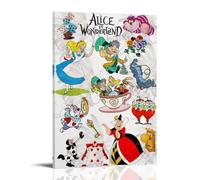 BJHIHSX Poster decorativo da parete su tela, motivo: Alice nel paese delle meraviglie con fumetti di Alice nel paese delle meraviglie, poster decorativo moderno per camera da letto, 20 x 30 cm