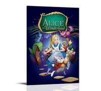BJHIHSX Poster decorativo da parete su tela, motivo: Alice nel paese delle meraviglie con fumetti di gruppo di ruoli, poster decorativo moderno per camera da letto, 20 x 30 cm