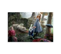 BJHIHSX Poster decorativo da parete su tela, motivo: Alice nel paese delle meraviglie con personaggi principali, stampa moderna, per camera da letto, 20 x 30 cm