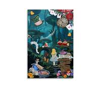 BJHIHSX Poster decorativo da parete su tela, motivo: Alice nel paese delle meraviglie, decorazione artistica da parete per camera da letto, stile moderno, 20 x 30 cm
