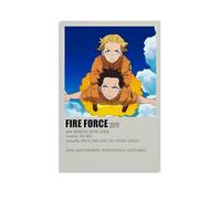 BJHIHSX Poster decorativo da parete su tela, motivo: anime Fire Force con personaggi della Forza del Fuoco, decorazione moderna per camera da letto, poster decorativo per camera da letto, 50 x 75 cm