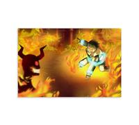 BJHIHSX Poster decorativo da parete su tela, motivo anime Fire Force, con Shinra Kusakabe, stampa moderna su tela, poster decorativo per camera da letto, 30 x 45 cm