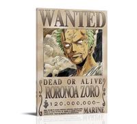 BJHIHSX Poster decorativo da parete su tela, motivo anime Roronoa Zoro Wanted Bounty, poster decorativo moderno per la camera da letto, 30 x 45 cm