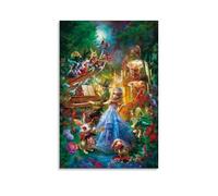 BJHIHSX Poster su tela con personaggi del film Alice nel paese delle meraviglie, decorazione artistica da parete su tela, stampa moderna, poster decorativo per camera da letto, 60 x 90 cm