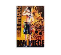 BJHIHSX Stampa artistica da parete su tela con immagine di Portgas D.ace, motivo fumetti, poster decorativo moderno per camera da letto, 50 x 75 cm