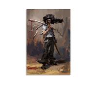 BJHIHSX Stampa artistica da parete su tela, motivo: anime Afro Samurai, con pittura ad olio, poster decorativo moderno, per camera da letto, per camera da letto, 30 x 45 cm