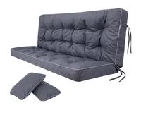 Bjird Cuscino per panca da giardino, cuscino imbottito per altalena Hollywood, cuscino per dondolo da giardino, cuscino per schienale e schienale trapuntato, con 2 cuscini laterali, 100 x 49 x 56 cm