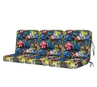 Bjird Cuscino per Panchina - Cuscini Morbidi per Seduta e Schienale, Cuscino per panche da giardino a dondolo, Cuscino per panca altalena Hollywood - 180 cm (3 x 60 cm) - foglie colorate