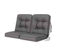 Bjird Cuscino per Panchina - Cuscini Morbidi per Seduta e Schienale, Cuscino per panche da giardino a dondolo, Cuscino per panca altalena Hollywood - 120 cm (2 x 60 cm) - grafite