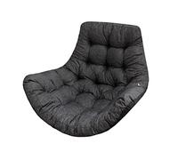Bjird - Cuscino per Sedia A Dondolo 100x120 cm, Cuscino per Sedia a Forma di Uovo - Nero (lino artificiale), cuscini per esterni/interni