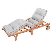 Bjird Cuscino per sedia a sdraio da giardino, 200 x 55 x 8 cm, cuscini per sedia a sdraio, imbottitura per lettino prendisole, trapuntato, 100% Made in EU - cenere