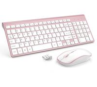 Bjl set tastiera e mouse wireless (layout UK) rosa Rosy gold
